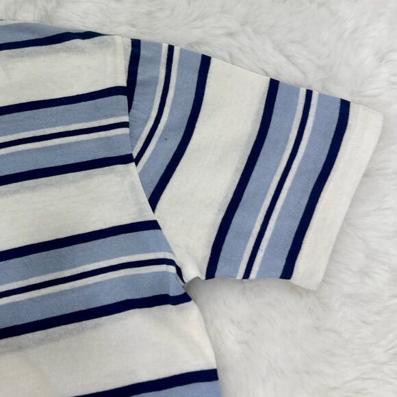 The Children’s Place Boys Blue & White Striped Polo Shirt - Picture 2 of 7